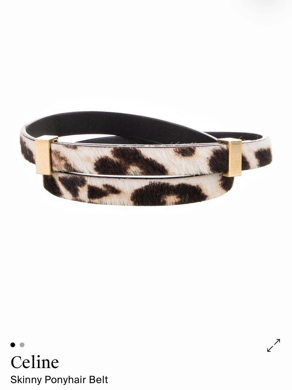Celine Skinny Ponyhair Belt Brown & Cream Size Medium